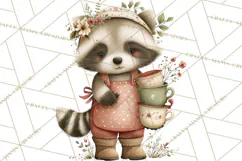 Woodland Animals Tea Party Clipart PNG Product Image 5