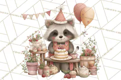 Woodland Animals Tea Party Clipart PNG Product Image 3