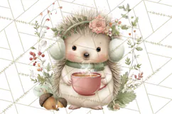 Woodland Animals Tea Party Clipart PNG Product Image 5
