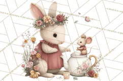 Woodland Animals Tea Party Clipart PNG Product Image 5