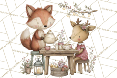 Woodland Animals Tea Party Clipart PNG Product Image 3