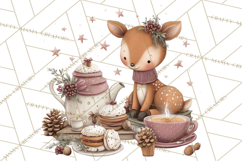 Woodland Animals Tea Party Clipart PNG Product Image 4