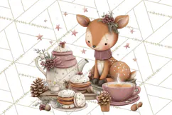 Woodland Animals Tea Party Clipart PNG Product Image 4