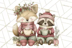 Woodland Animals Tea Party Clipart PNG Product Image 4