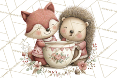 Woodland Animals Tea Party Clipart PNG Product Image 2
