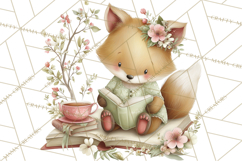 Woodland Animals Tea Party Clipart PNG Product Image 4