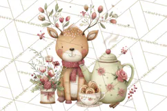 Woodland Animals Tea Party Clipart PNG Product Image 5