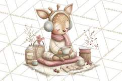Woodland Animals Tea Party Clipart PNG Product Image 2