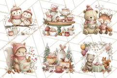Woodland Animals Tea Party Clipart PNG Product Image 2