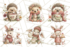 Woodland Animals Tea Party Clipart PNG Product Image 8