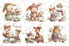 Woodland Animals Tea Party Clipart PNG Product Image 9