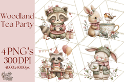 Woodland Animals Tea Party Clipart PNG Product Image 1