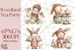 Woodland Animals Tea Party Clipart PNG Product Image 1