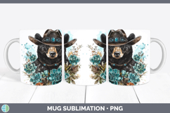 GorgeousWoodland Teal Cowboy Mug Wrap design.
