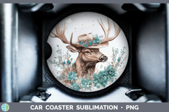 GorgeousWoodland Teal Cowboy Car Coaster design.