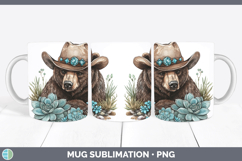 GorgeousWoodland Teal Cowboy Mug Wrap design.