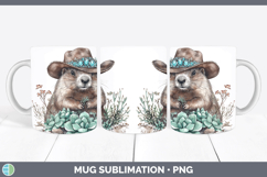 GorgeousWoodland Teal Cowboy Mug Wrap design.