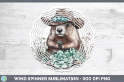 GorgeousWoodland Teal Cowboy Wind Spinner design.