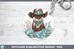 GorgeousWoodland Teal Cowboy Keychain design.