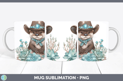 GorgeousWoodland Teal Cowboy Mug Wrap design.
