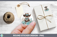 GorgeousWoodland Teal Cowboy Stickers design.