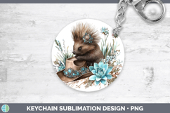 GorgeousWoodland Teal Cowboy Keychain design.