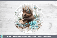 GorgeousWoodland Teal Cowboy Wind Spinner design.