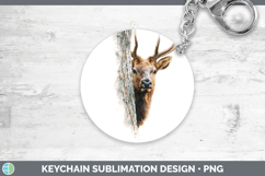 GorgeousWoodland Tree Peek Keychain design.