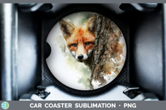 GorgeousWoodland Tree Peek Car Coaster design.