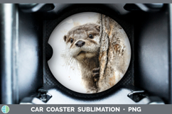 GorgeousWoodland Tree Peek Car Coaster design.