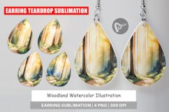 Earring Teardrop Woodland Watercolor Product Image 1