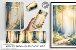 Digital Paper Woodland Watercolor Product Image 1