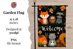 Woodland Animals Garden Flag Sublimation Design Product Image 2