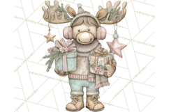 Pastel Woodland Christmas Animal Clipart PNG Product Image 3