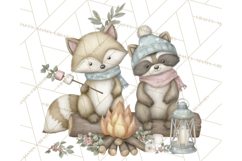 Pastel Woodland Christmas Animal Clipart PNG Product Image 4