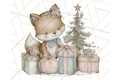 Pastel Woodland Christmas Animal Clipart PNG Product Image 5