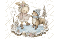 Pastel Woodland Christmas Animal Clipart PNG Product Image 3