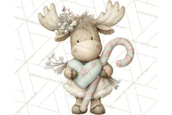 Pastel Woodland Christmas Animal Clipart PNG Product Image 3