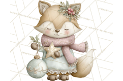 Pastel Woodland Christmas Animal Clipart PNG Product Image 4