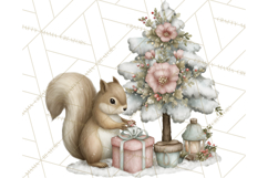 Pastel Woodland Christmas Animal Clipart PNG Product Image 5
