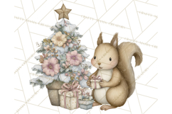 Pastel Woodland Christmas Animal Clipart PNG Product Image 2