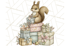 Pastel Woodland Christmas Animal Clipart PNG Product Image 3