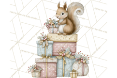 Pastel Woodland Christmas Animal Clipart PNG Product Image 4