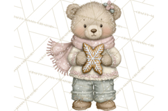 Pastel Woodland Christmas Animal Clipart PNG Product Image 2