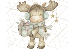 Pastel Woodland Christmas Animal Clipart PNG Product Image 4