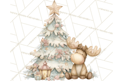 Pastel Woodland Christmas Animal Clipart PNG Product Image 5
