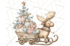 Pastel Woodland Christmas Animal Clipart PNG Product Image 2