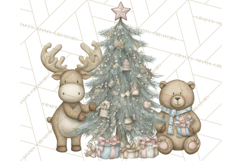 Pastel Woodland Christmas Animal Clipart PNG Product Image 3