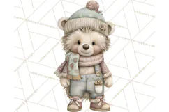 Pastel Woodland Christmas Animal Clipart PNG Product Image 3