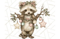 Pastel Woodland Christmas Animal Clipart PNG Product Image 3